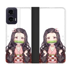 Housse cuir portefeuille Pour Motorola G35 5G Manga Demon Slayer Nezuko