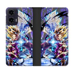 Housse cuir portefeuille Pour Motorola G35 5G Manga Dragon Ball Sangohan Duo