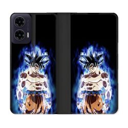 Housse cuir portefeuille Pour Motorola G35 5G Manga Dragon Ball Sangoku Noir