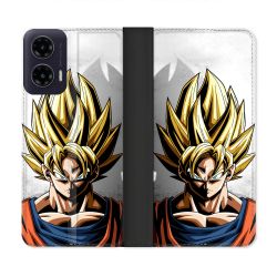Housse cuir portefeuille Pour Motorola G35 5G Manga Dragon Ball Sangoku Portrait
