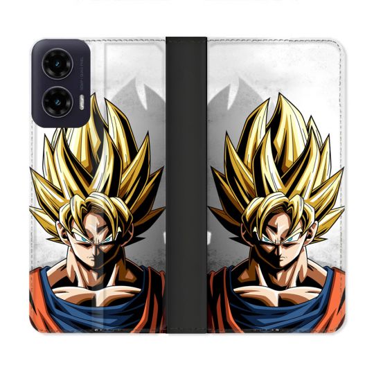 Housse cuir portefeuille Pour Motorola G35 5G Manga Dragon Ball Sangoku Portrait