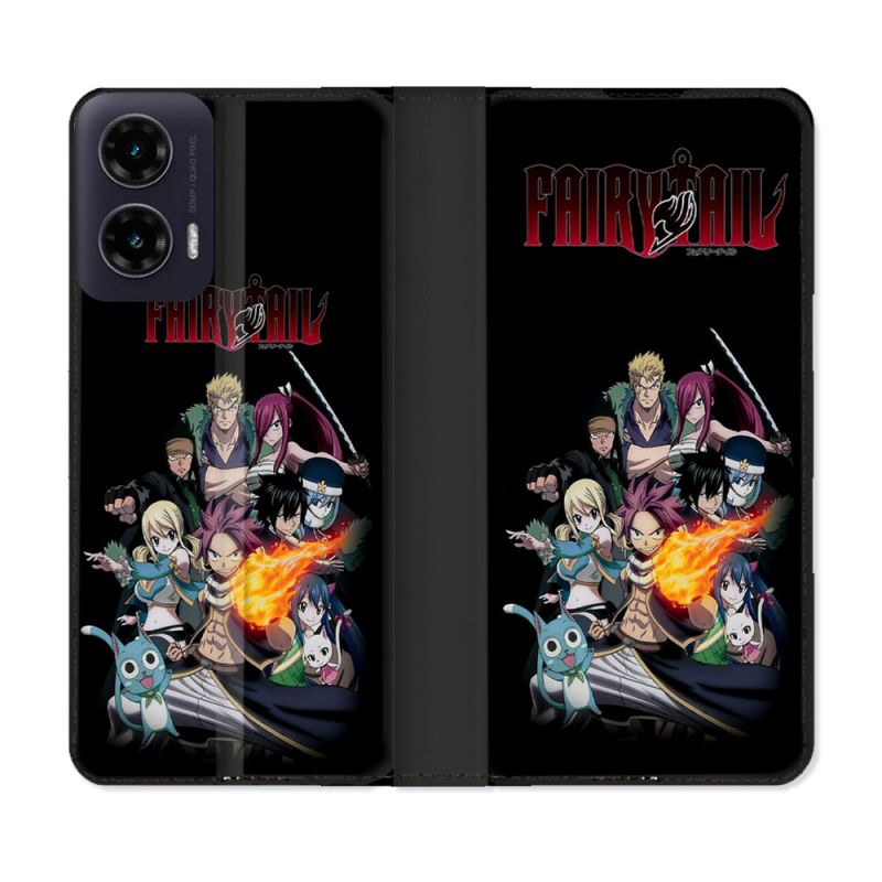 Housse cuir portefeuille Pour Motorola G35 5G Manga Fairy Tail Logo Team