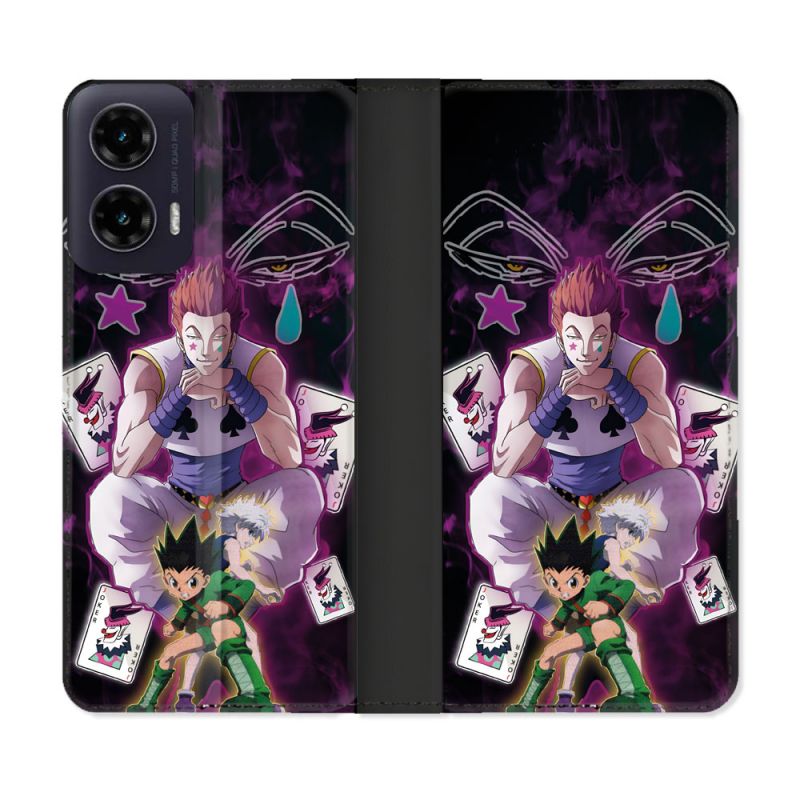 Housse cuir portefeuille Pour Motorola G35 5G Manga Hunter X Hunter Hisoka