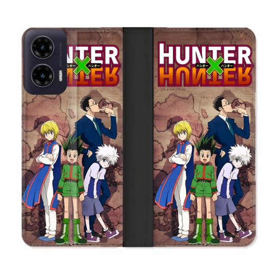Housse cuir portefeuille Pour Motorola G35 5G Manga Hunter X Hunter Vintage