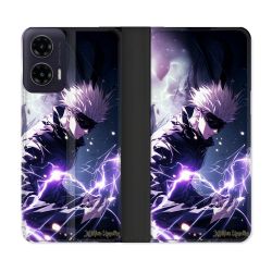Housse cuir portefeuille Pour Motorola G35 5G Manga Jujutsu Kaisen Gojo Saturo