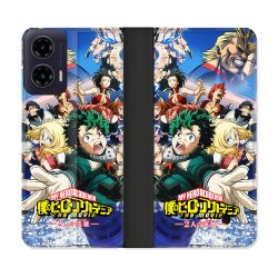 Housse cuir portefeuille Pour Motorola G35 5G Manga My Hero Academia Affiche