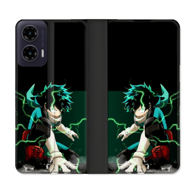 Housse cuir portefeuille Pour Motorola G35 5G Manga My Hero Academia Deku