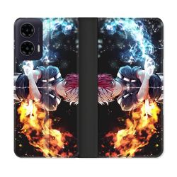 Housse cuir portefeuille Pour Motorola G35 5G Manga My Hero Academia Shoto