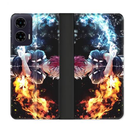 Housse cuir portefeuille Pour Motorola G35 5G Manga My Hero Academia Shoto
