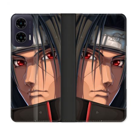 Housse cuir portefeuille Pour Motorola G35 5G Manga Naruto Itachi Visage