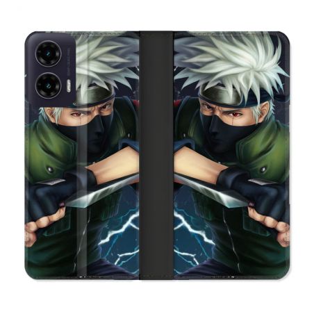 Housse cuir portefeuille Pour Motorola G35 5G Manga Naruto Kakashi