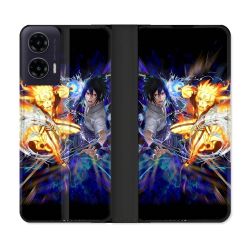 Housse cuir portefeuille Pour Motorola G35 5G Manga Naruto VS