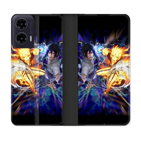 Housse cuir portefeuille Pour Motorola G35 5G Manga Naruto VS