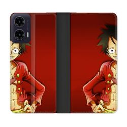 Housse cuir portefeuille Pour Motorola G35 5G Manga One Piece Luffy