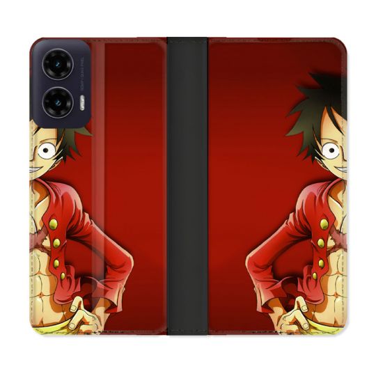 Housse cuir portefeuille Pour Motorola G35 5G Manga One Piece Luffy