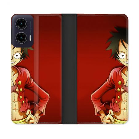 Housse cuir portefeuille Pour Motorola G35 5G Manga One Piece Luffy