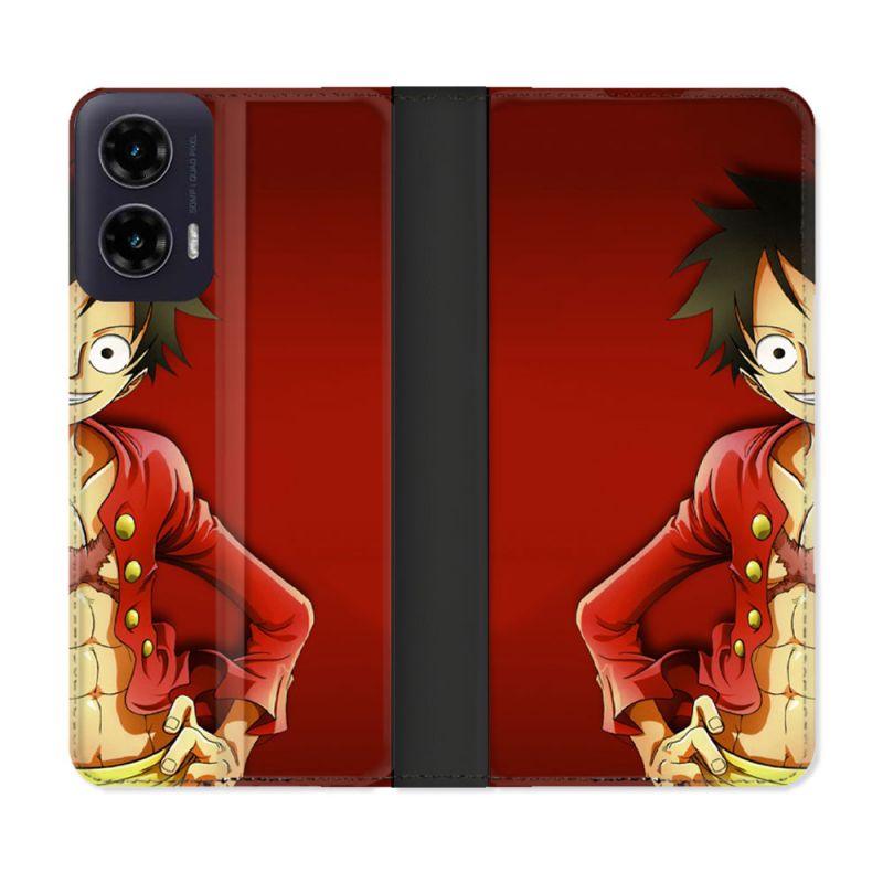 Housse cuir portefeuille Pour Motorola G35 5G Manga One Piece Luffy