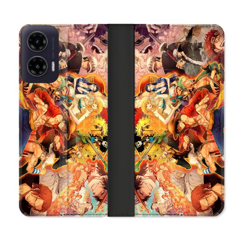 Housse cuir portefeuille Pour Motorola G35 5G Manga One Piece Nakama