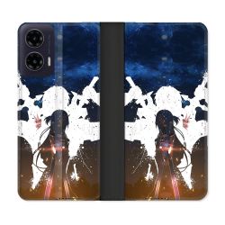 Housse cuir portefeuille Pour Motorola G35 5G Manga SAO sword Art Online Asuna