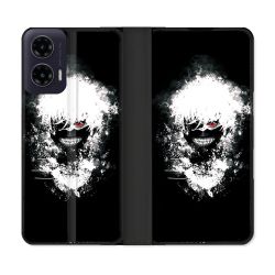 Housse cuir portefeuille Pour Motorola G35 5G Manga Tokyo Ghoul Kaneki Tag