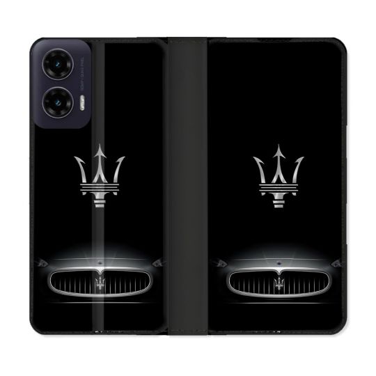 Housse cuir portefeuille Pour Motorola G35 5G Maserati