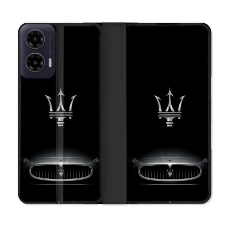 Housse cuir portefeuille Pour Motorola G35 5G Maserati