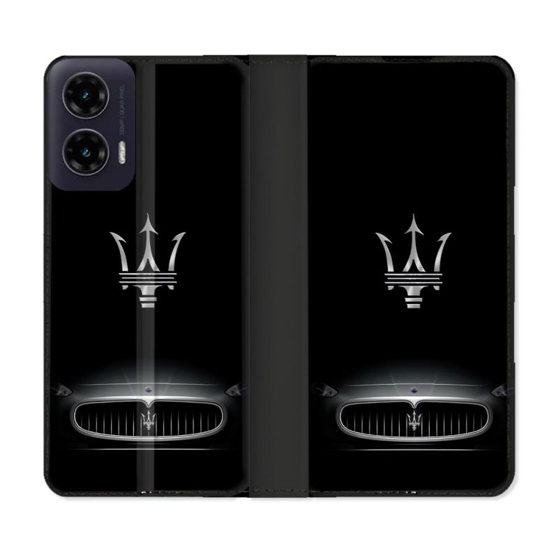 Housse cuir portefeuille Pour Motorola G35 5G Maserati