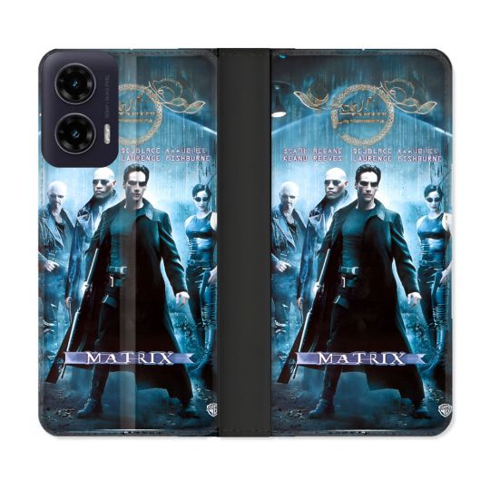 Housse cuir portefeuille Pour Motorola G35 5G Matrix Affiche