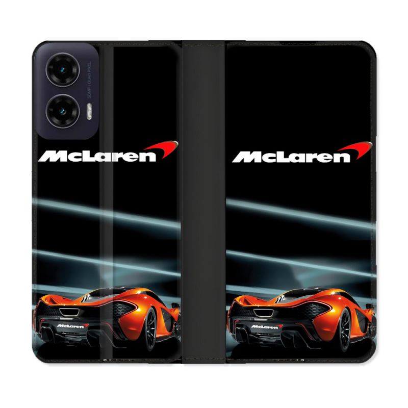 Housse cuir portefeuille Pour Motorola G35 5G Mc Laren
