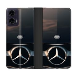 Housse cuir portefeuille Pour Motorola G35 5G Mercedes Calendre