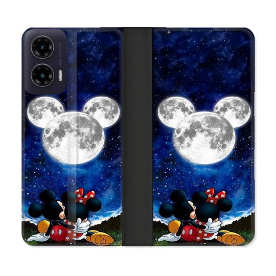 Housse cuir portefeuille Pour Motorola G35 5G Mickey Minnie
