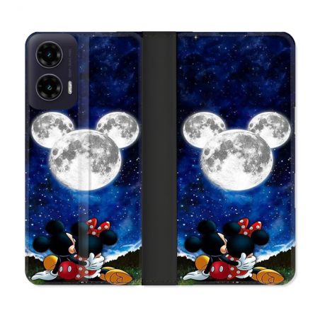 Housse cuir portefeuille Pour Motorola G35 5G Mickey Minnie