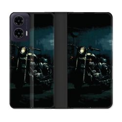 Housse cuir portefeuille Pour Motorola G35 5G Moto Harley Vintage