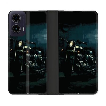 Housse cuir portefeuille Pour Motorola G35 5G Moto Harley Vintage
