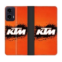Housse cuir portefeuille Pour Motorola G35 5G Moto KTM