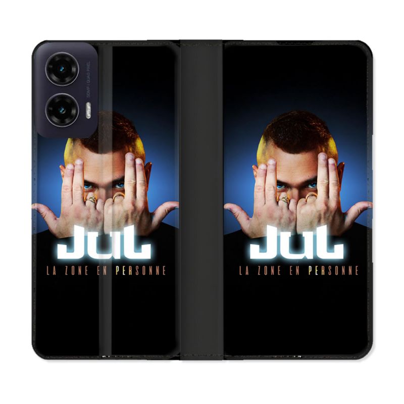 Housse cuir portefeuille Pour Motorola G35 5G Musique Jul Signe
