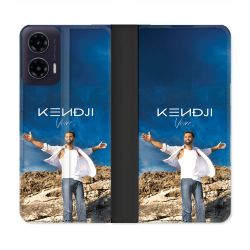 Housse cuir portefeuille Pour Motorola G35 5G Musique Kendji