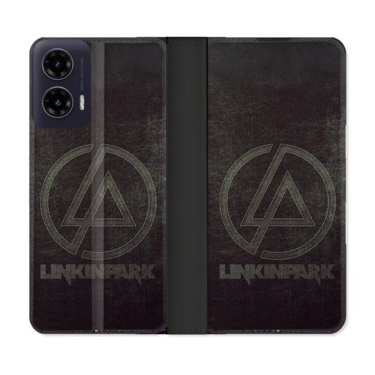 Housse cuir portefeuille Pour Motorola G35 5G Musique Rock Linkin Park