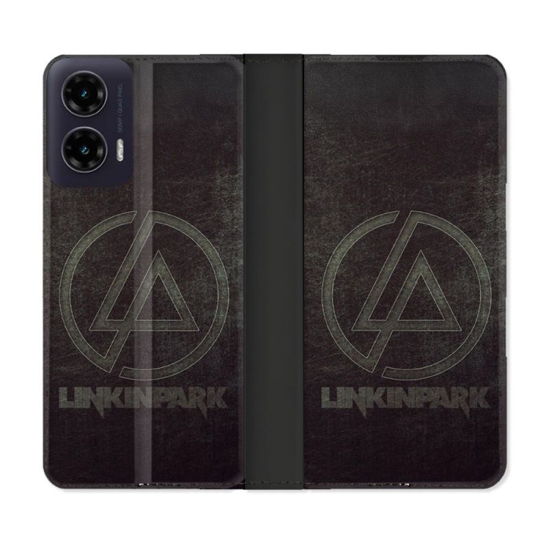 Housse cuir portefeuille Pour Motorola G35 5G Musique Rock Linkin Park
