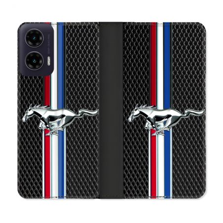 Housse cuir portefeuille Pour Motorola G35 5G Mustang
