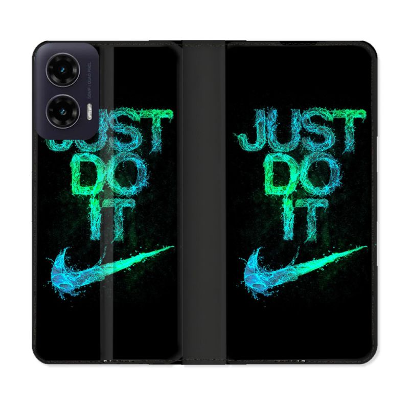 Housse cuir portefeuille Pour Motorola G35 5G Nike Just Do It