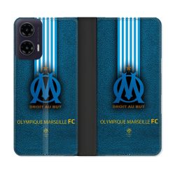 Housse cuir portefeuille Pour Motorola G35 5G Olympique Marseille OM Bande