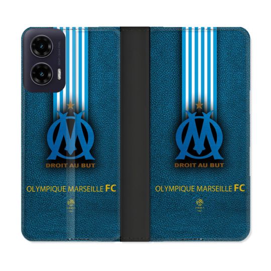 Housse cuir portefeuille Pour Motorola G35 5G Olympique Marseille OM Bande