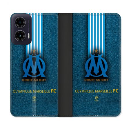 Housse cuir portefeuille Pour Motorola G35 5G Olympique Marseille OM Bande