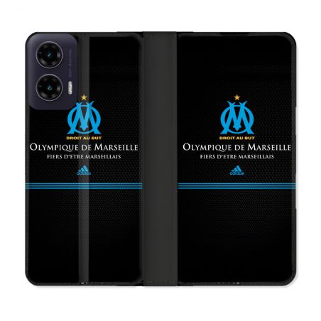 Housse cuir portefeuille Pour Motorola G35 5G Olympique Marseille OM Fier etre Marseillais