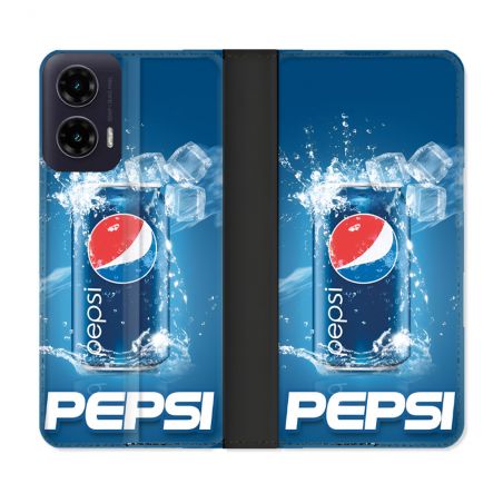 Housse cuir portefeuille Pour Motorola G35 5G Pepsi