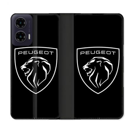 Housse cuir portefeuille Pour Motorola G35 5G Peugeot