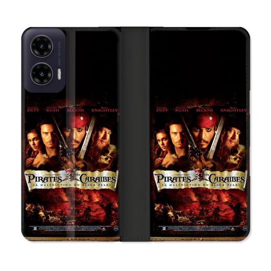 Housse cuir portefeuille Pour Motorola G35 5G Pirate Des Caraibes
