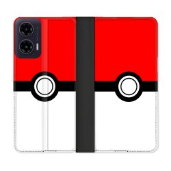 Housse cuir portefeuille Pour Motorola G35 5G Pokemon Pokeball