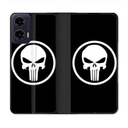 Housse cuir portefeuille Pour Motorola G35 5G Punisher